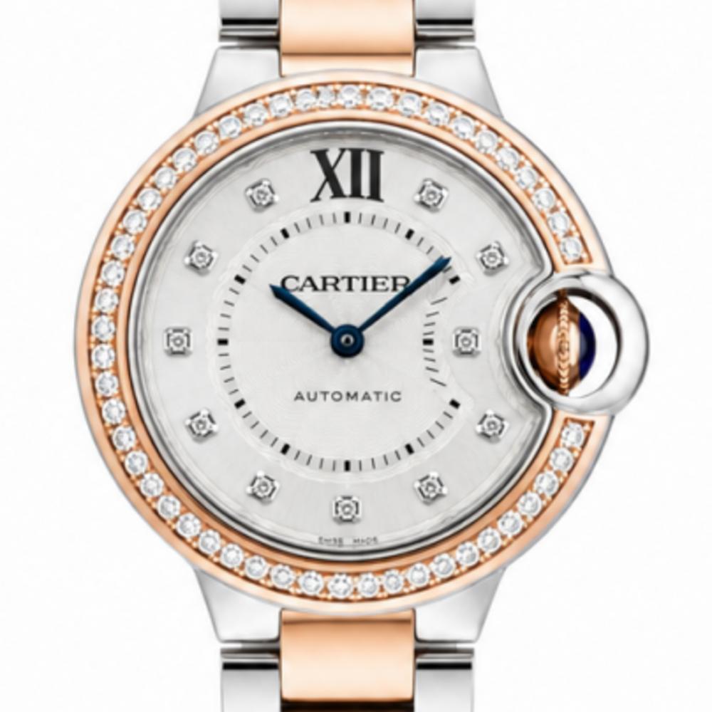 Cartier Ballon Bleu De 33MM WE90207 Diamond Dial & Bezel Watch